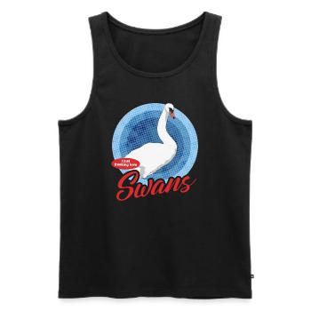 Swan Swan Lover Swans Gift - Men's Premium Organic Tank Top - black - Front - AI Model Male 178 light (178cm)