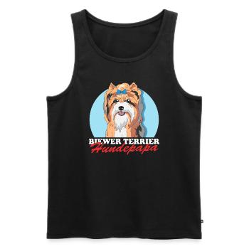 Biewer Terrier Hundepapa Hundebesitzer Geschenk - Männer Premium Bio Tank Top - Schwarz - Vorne - AI Model Male 178 light (178cm)