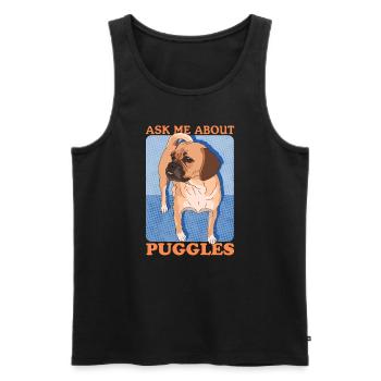 Puggle chiens propriétaires de chiens chien propriétaire cadeau - Débardeur bio Premium Homme - noir - Devant - Michal (187cm)