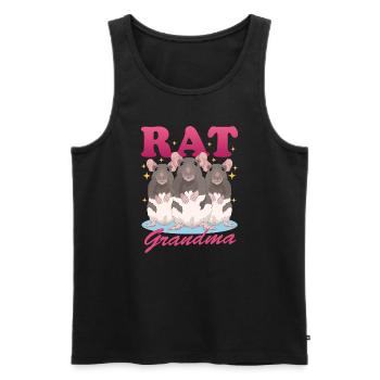 Rats Granny Rat Owner Cute Rat Gift - Men's Premium Organic Tank Top - black - Front - AI Model Male 178 light (178cm)