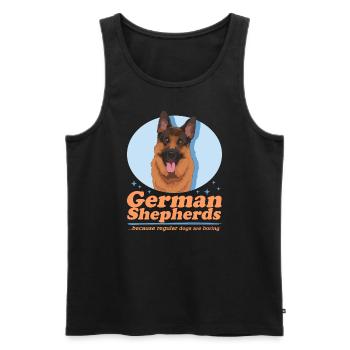 Bergers allemands berger allemand chiens cadeau - Débardeur bio Premium Homme - noir - Devant - Michal (187cm)