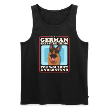 German Shepherds German Shepherd Gift - Men's Premium Organic Tank Top - black - Front - AI Model Male 178 light (178cm)