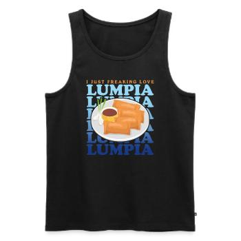 Lumpia Loempia Rouleau de printemps cadeau - Débardeur bio Premium Homme - noir - Devant - Michal (187cm)