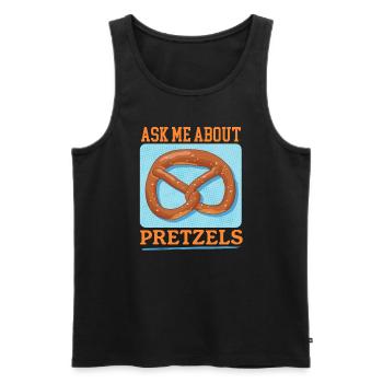 Bretzel Bretzels Bretzel Lover Gift - Débardeur bio Premium Homme - noir - Devant - Michal (187cm)