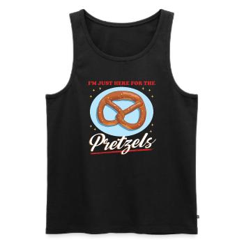 Cadeau de bretzels amoureux des bretzels - Débardeur bio Premium Homme - noir - Devant - Michal (187cm)