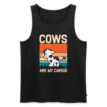 Cow Cow Lover | funny cows gift - Men's Premium Organic Tank Top - black - Front - Michal (187cm)