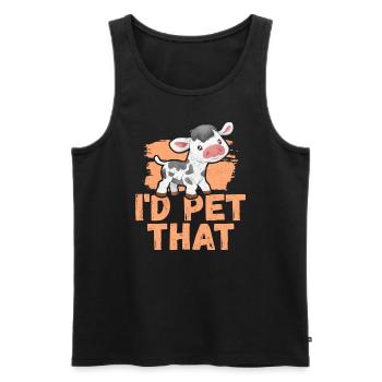 Cow Funny Cows Cow Lover Gift - Men's Premium Organic Tank Top - black - Front - Michal (187cm)