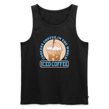 Iced Coffee Iced Coffee Coffee Lover Gift - Men's Premium Organic Tank Top - black - Front - AI Model Male 178 light (178cm)