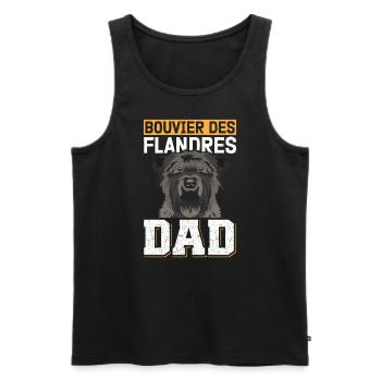 Bouvier des Flandres Dad Vlaamse Koehond cadeau - Débardeur bio Premium Homme - noir - Devant - Michal (187cm)