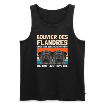 Bouvier des Flandres Vlaamse Koehond Cadeau - Débardeur bio Premium Homme - noir - Devant - Michal (187cm)