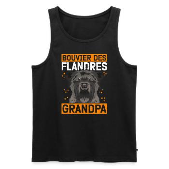 Bouvier des Flandres Grandpa Vlaamse Koehond cadeau - Débardeur bio Premium Homme - noir - Devant - Michal (187cm)
