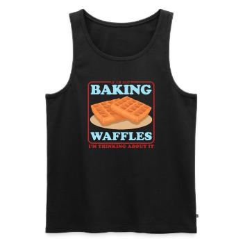 Waffles Waffle Waffle Lover Gift - Men's Premium Organic Tank Top - black - Front - AI Model Male 178 light (178cm)