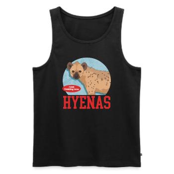 Hyena, spotted hyena, hyena gift - Men's Premium Organic Tank Top - black - Front - AI Model Male 178 light (178cm)