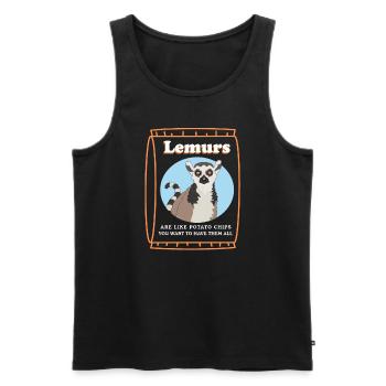 Lemuren Katta Lemure Ringelschwanz Lemur Geschenk - Männer Premium Bio Tank Top - Schwarz - Vorne - Michal (187cm)