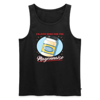 Mayonnaise amant Mayo cadeau - Débardeur bio Premium Homme - noir - Devant - AI Model Male 178 light (178cm)