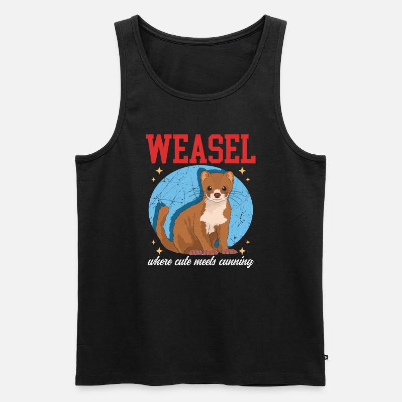Wiesel Mauswiesel Hermännchen Geschenk - Männer Premium Bio Tank Top - Schwarz