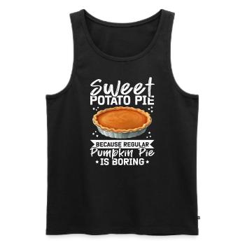 Sweet Potato Pie Lover Gift - Men's Premium Organic Tank Top - black - Front - Michal (187cm)