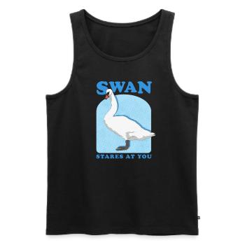 Swans Swans Swan Lover Gift - Men's Premium Organic Tank Top - black - Front - AI Model Male 178 light (178cm)