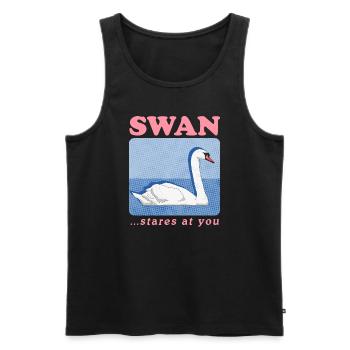 Swan Swan Lover Swans Gift - Men's Premium Organic Tank Top - black - Front - AI Model Male 178 light (178cm)