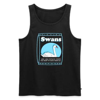 Schwan Vogel Schwäne Schwanenliebhaber Geschenk - Männer Premium Bio Tank Top - Schwarz - Vorne - Michal (187cm)