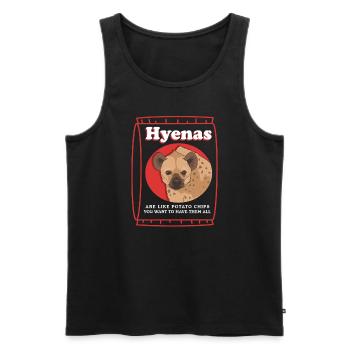 Hyena, spotted hyena, hyena gift - Men's Premium Organic Tank Top - black - Front - AI Model Male 178 light (178cm)
