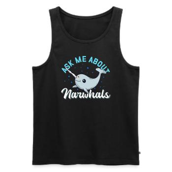 Narwhal Whale Narwhal Narwhal Whales Gift - Men's Premium Organic Tank Top - black - Front - AI Model Male 178 light (178cm)