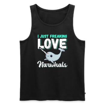 Narval baleine Narval baleines narval cadeau - Débardeur bio Premium Homme - noir - Devant - Michal (187cm)