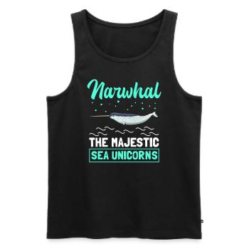 Narval baleine Narval baleines narval cadeau - Débardeur bio Premium Homme - noir - Devant - Michal (187cm)
