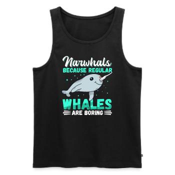 Narval Baleine | Narval Narval baleines cadeau - Débardeur bio Premium Homme - noir - Devant - Michal (187cm)