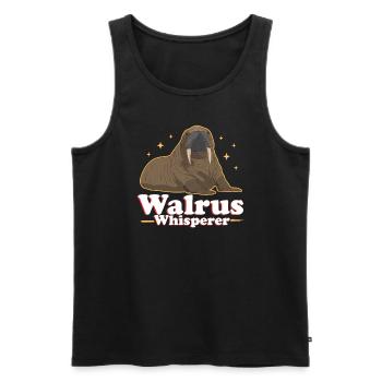 Morse Morse Morse Walrus Walrus Cadeau - Débardeur bio Premium Homme - noir - Devant - AI Model Male 178 light (178cm)