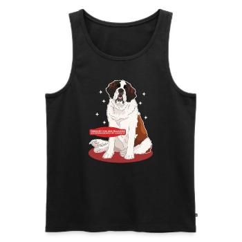 Bernhardiner Frauchen St. Bernhardshunde Geschenk - Männer Premium Bio Tank Top - Schwarz - Vorne - AI Model Male 178 light (178cm)
