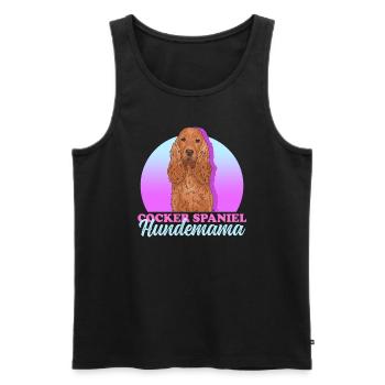 Cocker Spaniel chien maman | Cadeau Cocker Spaniel - Débardeur bio Premium Homme - noir - Devant - AI Model Male 178 light (178cm)