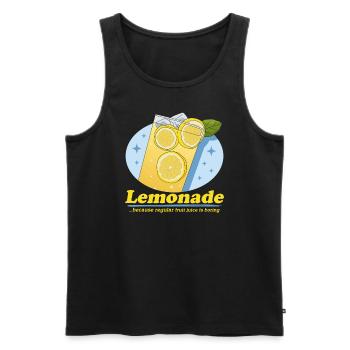 Limonade effervescente citron limonade cadeau - Débardeur bio Premium Homme - noir - Devant - AI Model Male 178 light (178cm)