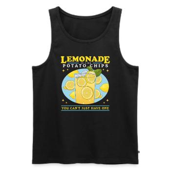 Limonade effervescente citron limonade cadeau - Débardeur bio Premium Homme - noir - Devant - AI Model Male 178 light (178cm)