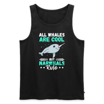 Narval baleine Narval Narval baleines cadeau - Débardeur bio Premium Homme - noir - Devant - Michal (187cm)