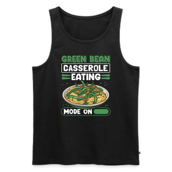 Cadeau de casserole de haricots verts - Débardeur bio Premium Homme - noir - Devant - AI Model Male 178 light (178cm)