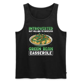 Cadeau de casserole de haricots verts - Débardeur bio Premium Homme - noir - Devant - Michal (187cm)
