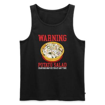 Salade de pommes de terre Salade de pommes de terre cadeau - Débardeur bio Premium Homme - noir - Devant - AI Model Male 178 light (178cm)