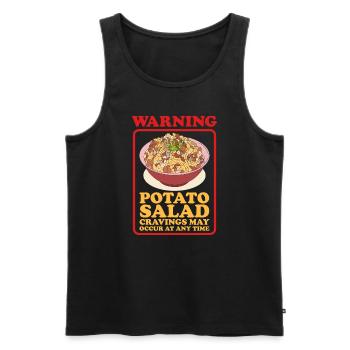 Salade de pommes de terre Härdöpfelsalat Cadeau - Débardeur bio Premium Homme - noir - Devant - AI Model Male 178 light (178cm)