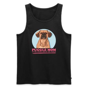 Puggle maman chien propriétaire chien maman cadeau - Débardeur bio Premium Homme - noir - Devant - Michal (187cm)