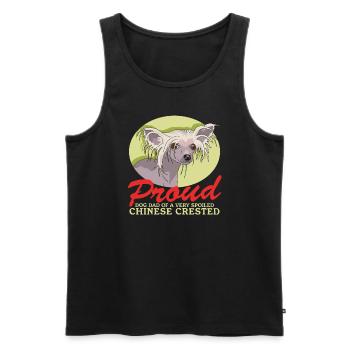 Chinese Crested Dad Schopfhund Hunde Geschenk - Männer Premium Bio Tank Top - Schwarz - Vorne - AI Model Male 178 light (178cm)