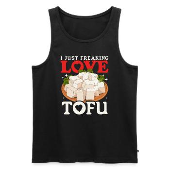 Tofu Vegan Bean Curd Bean Cheese Gift - Débardeur bio Premium Homme - noir - Devant - AI Model Male 178 light (178cm)