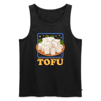 Tofu Bean Curd Bean Cheese Vegan Gift - Men's Premium Organic Tank Top - black - Front - Michal (187cm)