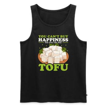 Tofu Vegan Bean Cheese Bean Curd Gift - Débardeur bio Premium Homme - noir - Devant - AI Model Male 178 light (178cm)