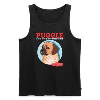 Puggle Are Like Dog Owner Gift - Men's Premium Organic Tank Top - black - Front - Michal (187cm)