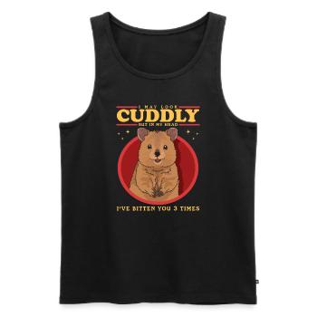 Kangourou à queue courte Quokka : le cadeau de Quokka - Débardeur bio Premium Homme - noir - Devant - Michal (187cm)