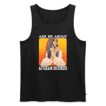 Lévrier afghan chien propriétaire de chien cadeau - Débardeur bio Premium Homme - noir - Devant - Michal (187cm)