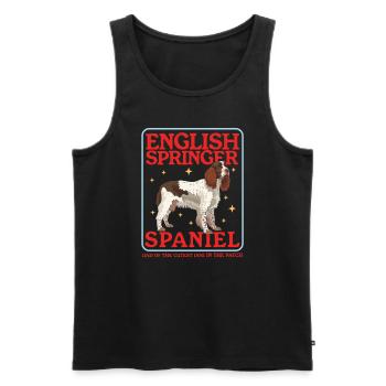 English Springer Spaniel Dad Dog Owner Gift - Men's Premium Organic Tank Top - black - Front - AI Model Male 178 light (178cm)