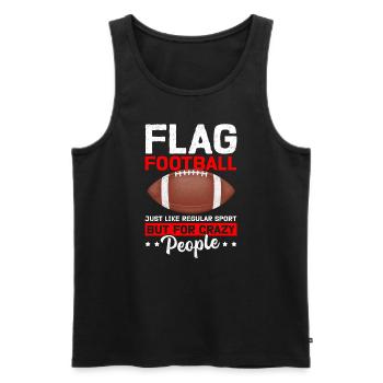 Jeu de flag football Flag Footballer cadeau - Débardeur bio Premium Homme - noir - Devant - AI Model Male 178 light (178cm)