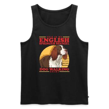 English Springer Spaniel Dog Owner Gift - Men's Premium Organic Tank Top - black - Front - AI Model Male 178 light (178cm)